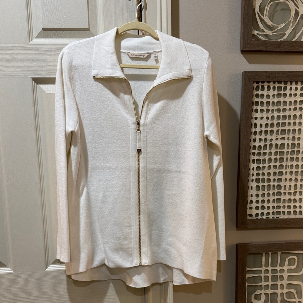Soft Surroundings Cream Zip-Up Sweater, Cream color, Size Medium, Like New